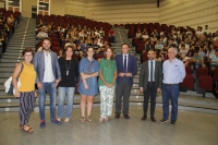 Autoridades acadmicas asistentes a la jornada de acogida para el alumnado de nuevo ingreso de Veterinaria.