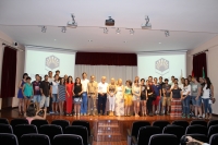Foto de familia de los participantes en los cursos de Arqueologa en el Ager Mellariensis-Alto Guadiato Arqueolgico 