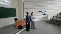Vidal Barrn y Carmen del Campillo antes del inicio de la conferencia