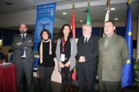 De izda. a dcha,, Manuel Torres, Alba Doblas, Carmen Ruiz, Rafael Solana y Luis Montiel, en la inauguración del simposio.