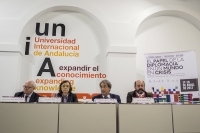 De izquierda a derecha, Miguel ngel Moratinos, Rosa Aguilar, Eugenio Domnguez y Manuel Torres.