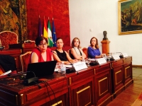 De izquierda a derecha, Eva María Gil, Ana Mª Guijarro, Rosario Mérida Serrano y María Rosal Nadales