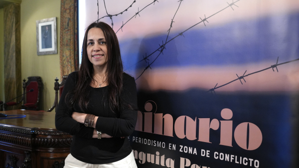 Andrea Aldana, ayer, en su paso por la Universidad de Córdoba.