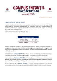 Ampliado el plazo de preinscripción en los Campus Infantiles Multiactividad 2025 de la UCO, con opción de inscripción online