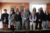 El rector junto a parte del equipo decanal de la Facultad y los homenajeados.