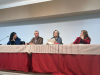 La poeta y profesora de la UCO, María Rosal Nadales, durante la rueda de prensa en la que se anunció al ganador del certamen.