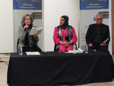 María Rosal en la Universidad de Rabat.