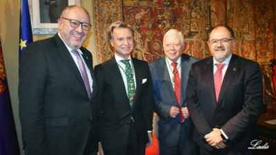 Manuel Torralbo, rector de la UCO, Rafael Jordano, José Cosano, director de la  RAC, y Librado Carrasco, director general de Planificación de la Investigación.