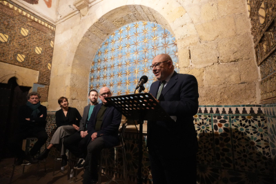 Intervención del rector durante la presentación del podcast &quot;La proporción cordobesa&quot;. 