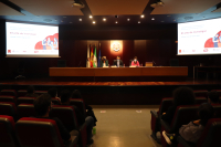 María Soledad Cárdenas Aranzana, vicerrectora de Ordenación Académica y Competitividad de la UCO, José Carlos Gómez Villamandos, rector de la UCO, e  Inmaculada Luque Moreno, directora del Secretariado de Doctorado de la UCO