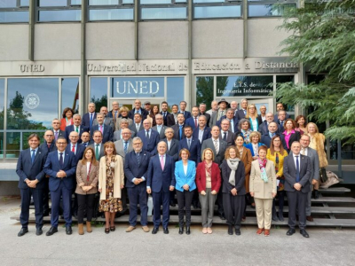 Rectores y rectoras asistentes a la asamblea.