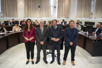 José Luis Quero, director del IMGEMA; Rafael Marín Galvín, director de la Cátedra EMACSA; Teresa Carrillo Cobo, directora-gerente de EMACSA; y Daniel García-Ibarrola, presidente de EMACSA