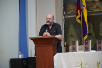 El profesor Manuel Torres, en una de las actividades académicas celebradas en Universidad Católica de Cuenca, en Ecuador.